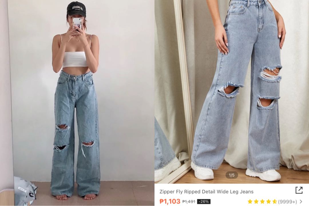 SHEIN baggy pants, Women's Fashion, Bottoms, Jeans on Carousell
