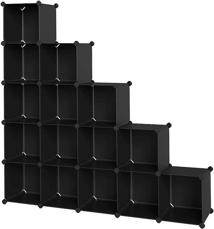 Songmics 16 Cube Shelf System, Shoe Rack, DIY Cube shelf, Stackable, PP