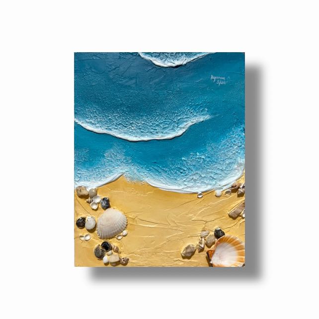 Textured Beach painting for sale, Hobbies & Toys, Stationary & Craft