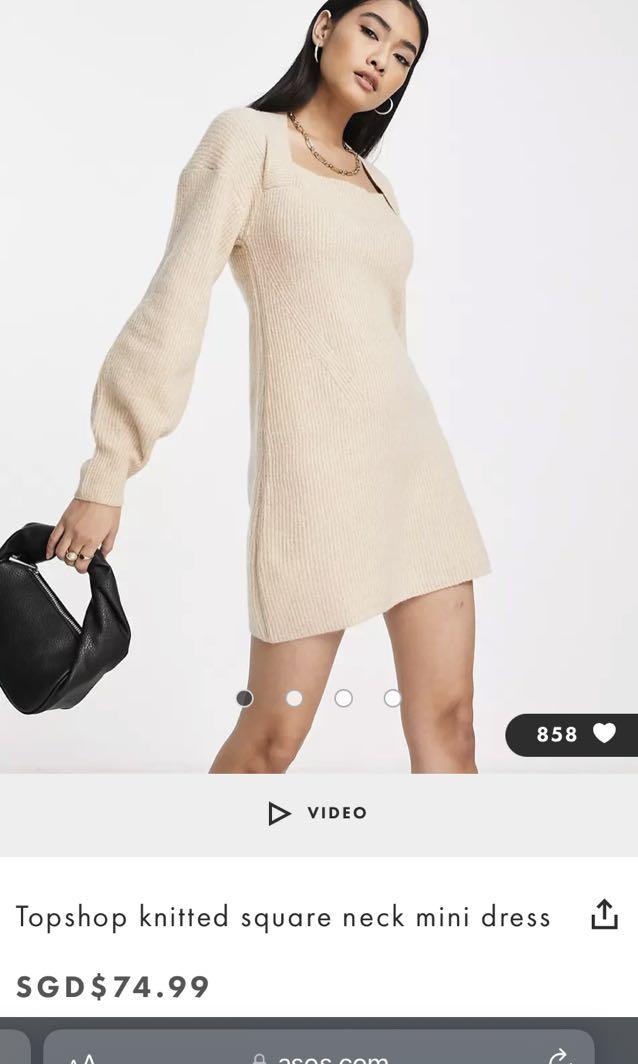 Topshop square neck dress discount