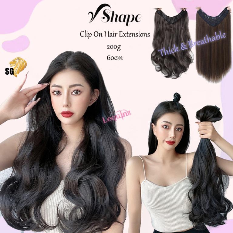 V shape clip in hair extensions store