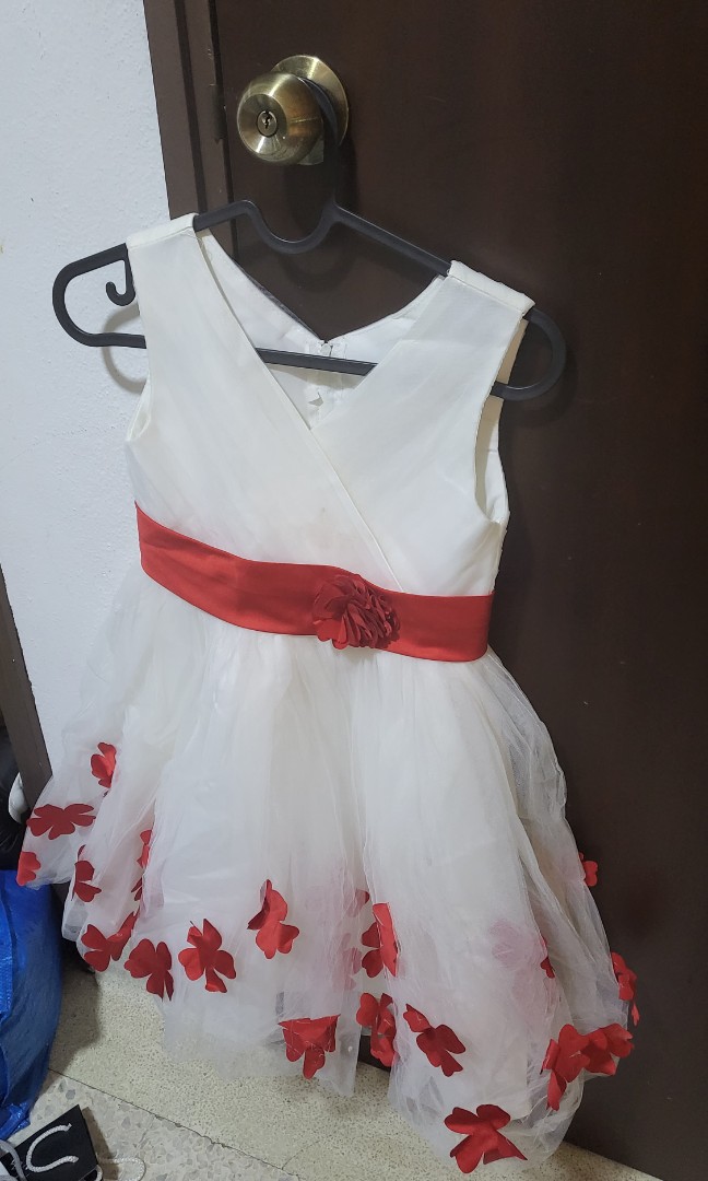 Red and discount white frock design