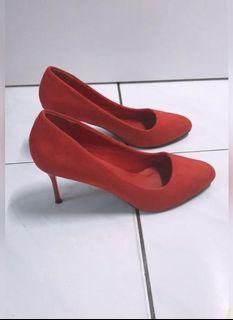 Women Vincci Red Heels Like New Size 8.5/ EU39.5