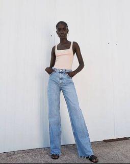Zara Wide Denim Jeans, Women's Fashion 