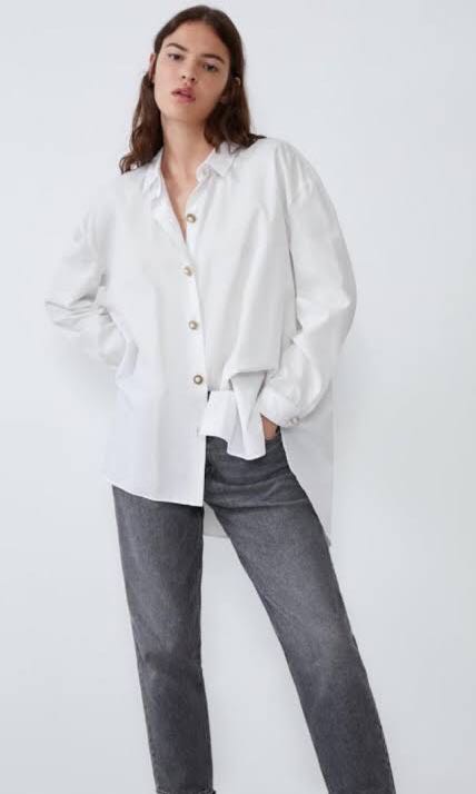 Zara oversized shirt, Fesyen Wanita 