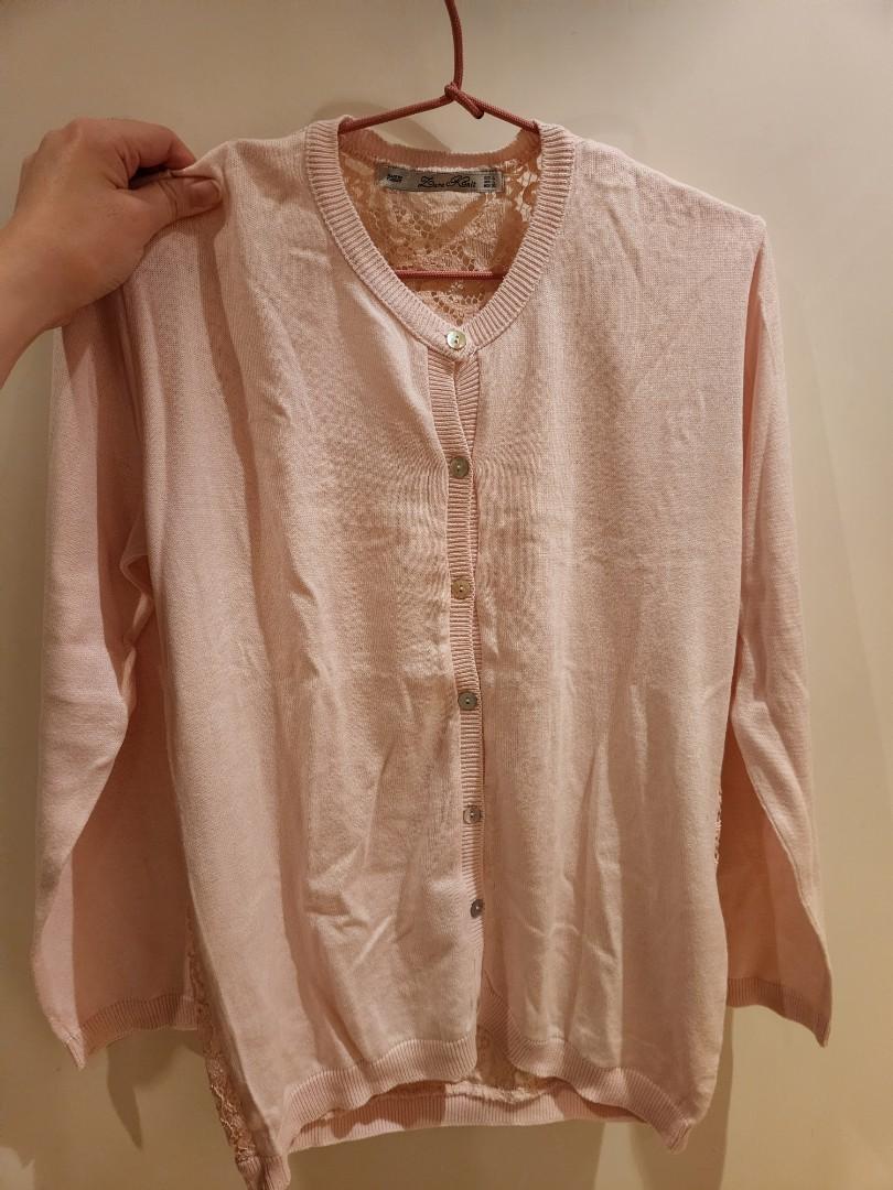 Zara Pink Lace Cardigan, 女裝, 外套及戶 