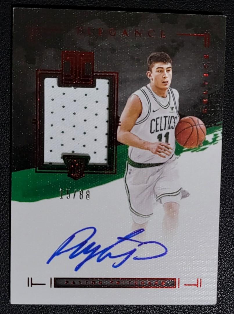 2020-21 Impeccable Payton Pritchard Elegance Red Patch Auto RC 15/88 (Category: Raw Singles) located in Makati City. Submitted by fromthetreasury (Listing ID 1161027826, Image 1). Description: 2020-21 Impeccable Payton Pritchard Elegance Red Patch Auto RC 15/88.