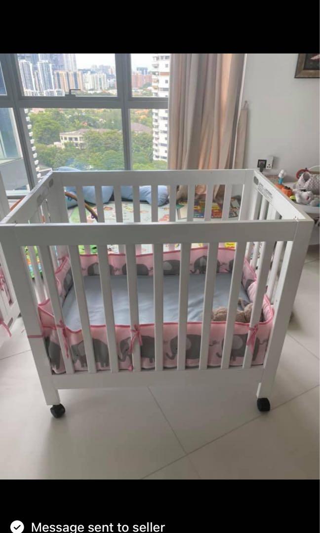 1 Babyletto Origami Folding MiniCrib, Babies & Kids, Baby Nursery