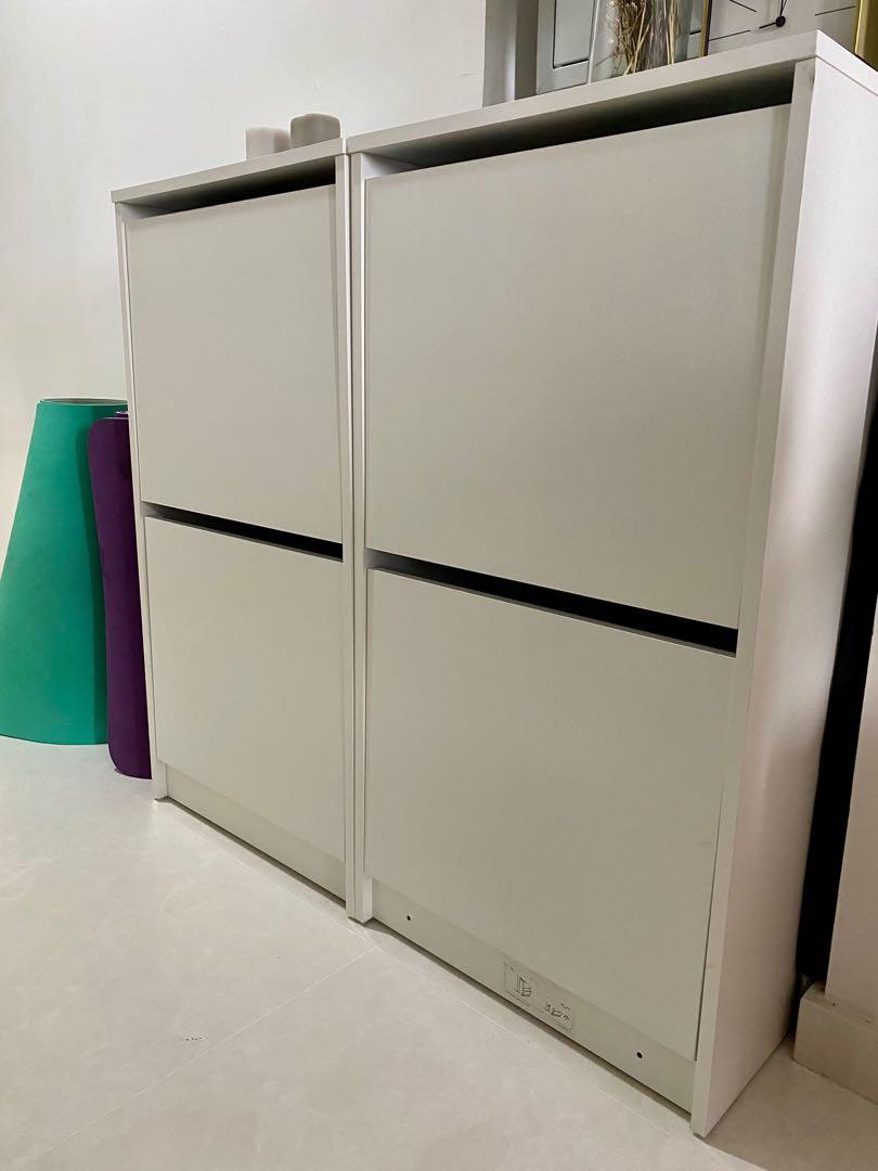 2x Ikea Bissa shoe cabinet 2 compartments white