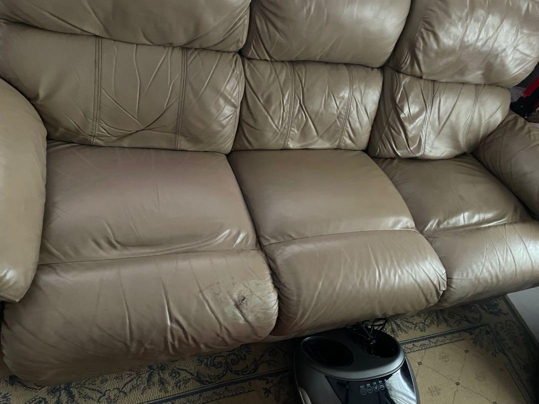 3 Seater used Recliner leather Sofa for sale Furniture Home