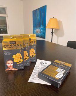 【美國代購】韓國製造 Azure 24K 黃金視黃醇抗老眼膜 A醇 擊敗細紋、黑眼圈、浮腫 一盒5包/25g