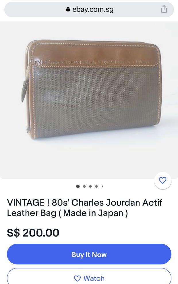 Authentic vintage 80s Charles Jourdan clutch Leather Bag