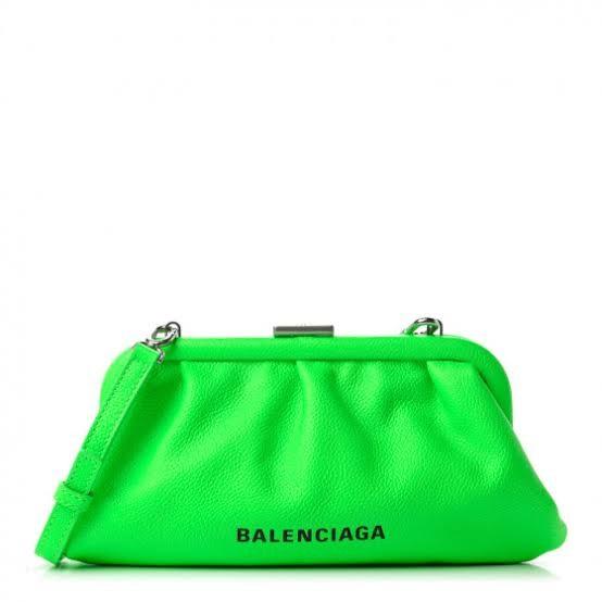Balenciaga green clutch Clearance