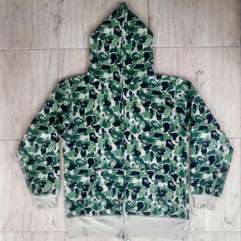 Bape x kaws Full Zip Hoodie Fesyen Pria Pakaian Baju Luaran di