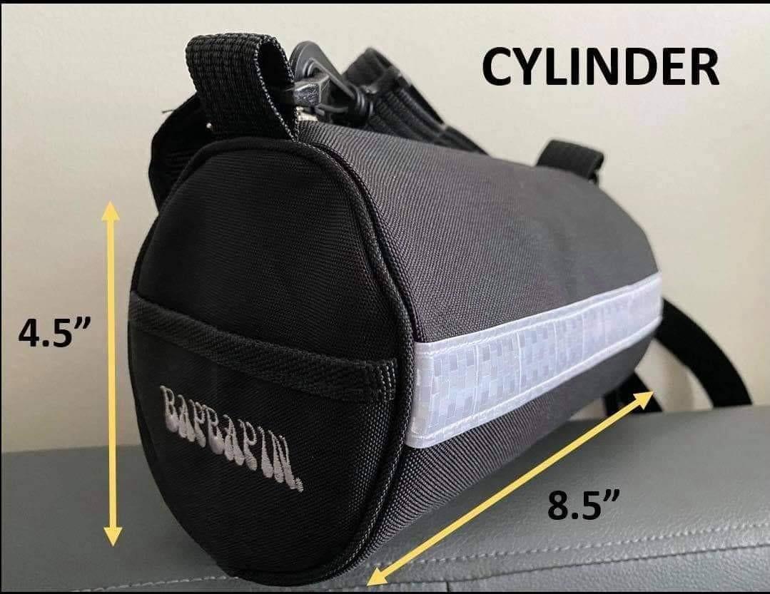 Baybayin Cylinder Handlebar bag (Category: Bicycles) located in Manila. Submitted by sidebysideser (Listing ID 1160986612, Image 1). Description: Baybayin Cylinder Handlebar Bag. Stylish Bar Bag. With Front Reflective Strip and Shoulder strap for off bike Carry On. Please refer to photos for bag dimension. Thank you!.