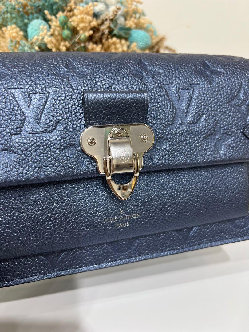 Louis Vuitton Navy Nacre Monogram Empreinte Vavin Chain Wallet
