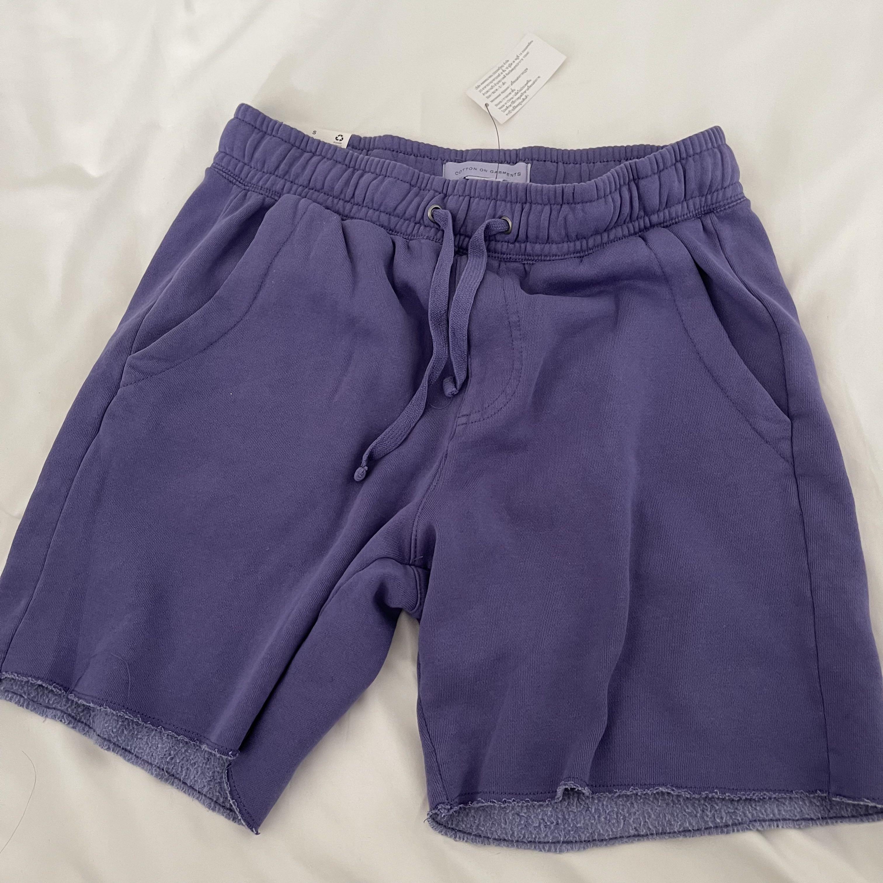 Purple sweat shorts sale