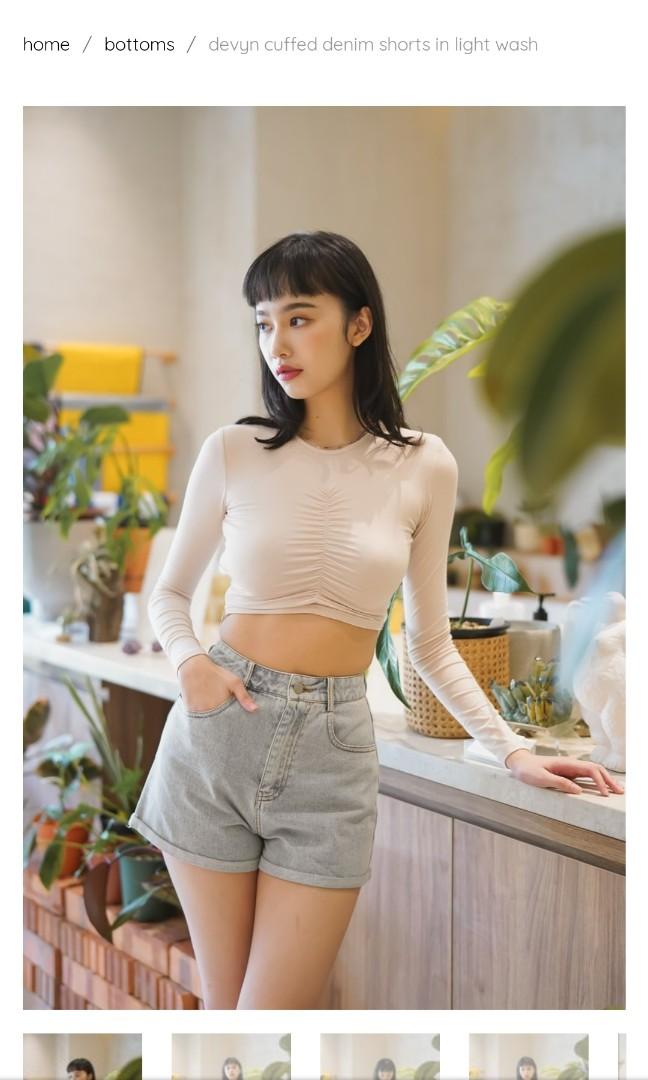 BNWT Mikayla Devyn Cuffed Denim Shorts (Light Wash) (Category: Shorts) located in Singapore. Submitted by cherylahloo (Listing ID 1161000441, Image 1). Description: +$1.50 for normal mailing Free mailing if you purchase 2 or more pieces.