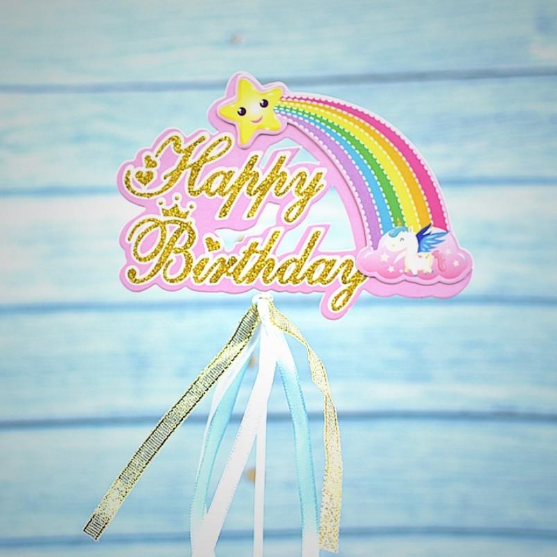 Pastel Rainbow and Unicorn Birthday Cake - Karen's Cakes