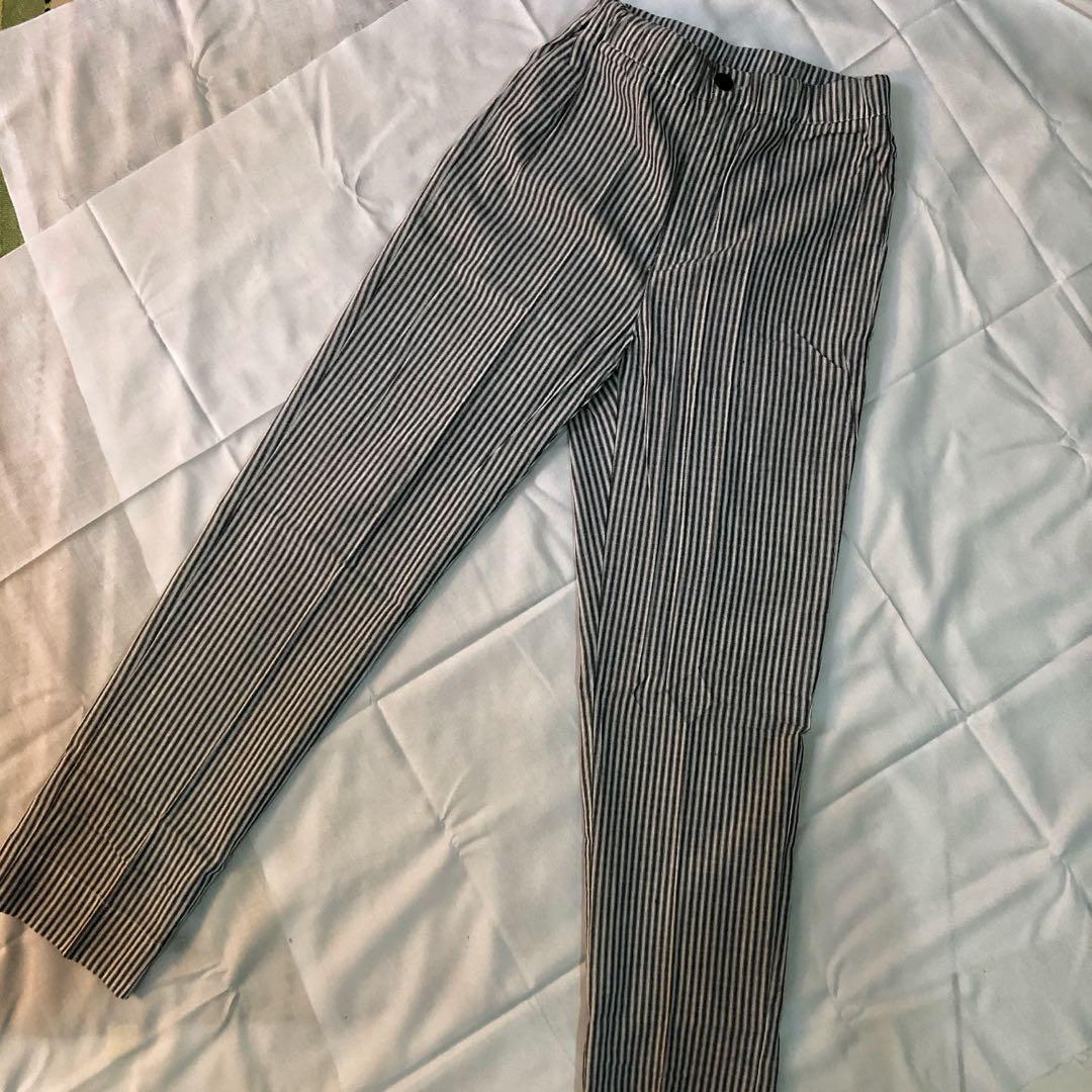Brandy Melville John Galt Stripe Pants Fesyen Wanita Pakaian