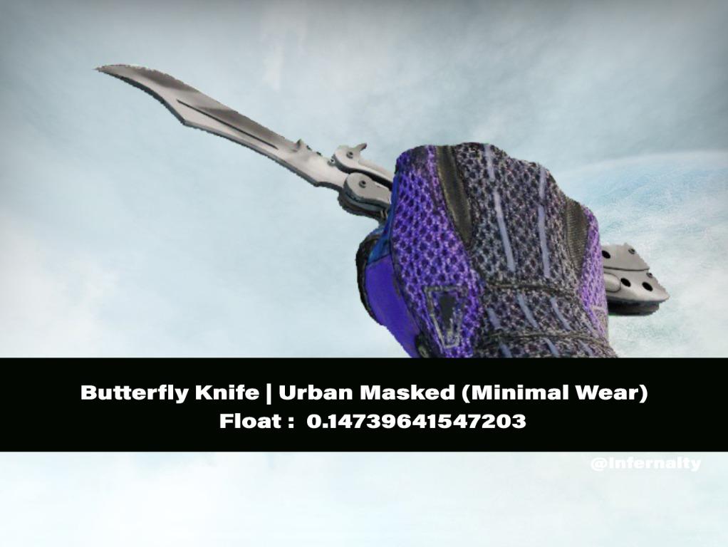 Butterfly Knife Urban Masked MW CSGO SKINS KNIVES, Video Gaming, Gaming