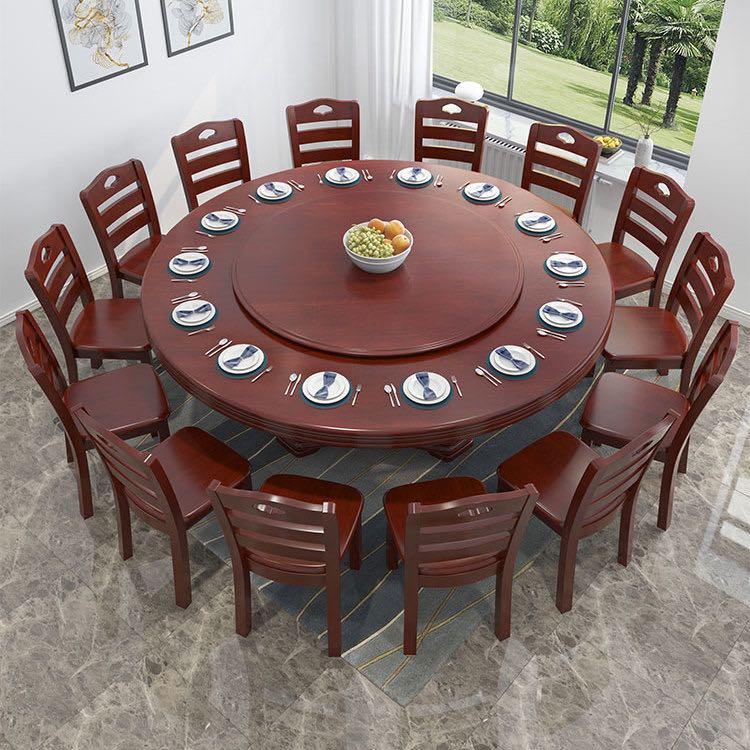 Chinese Solid Wood Round Dining Table, 10 Seater Round Dining Table With Lazy Susan