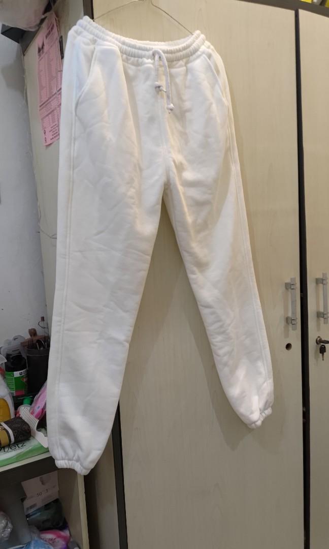 White Jogger Pants Celana Joger 