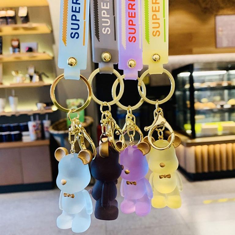 Colored Crystal Bear Fashion Keychain 
