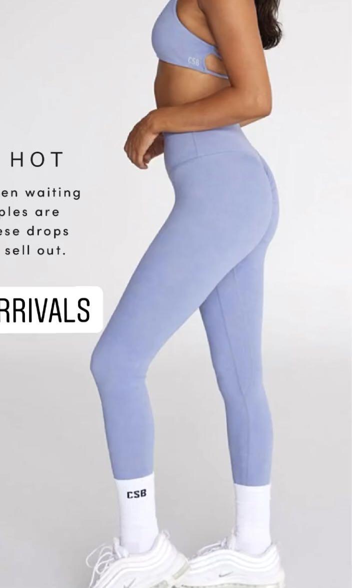 CSB Crop Shop Boutique Workout Leggings Light Blue (Small)