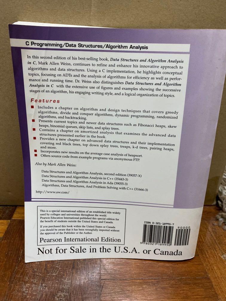 Data Structure and Algorithm Analysis in C, Hobbies & Toys, Books ...