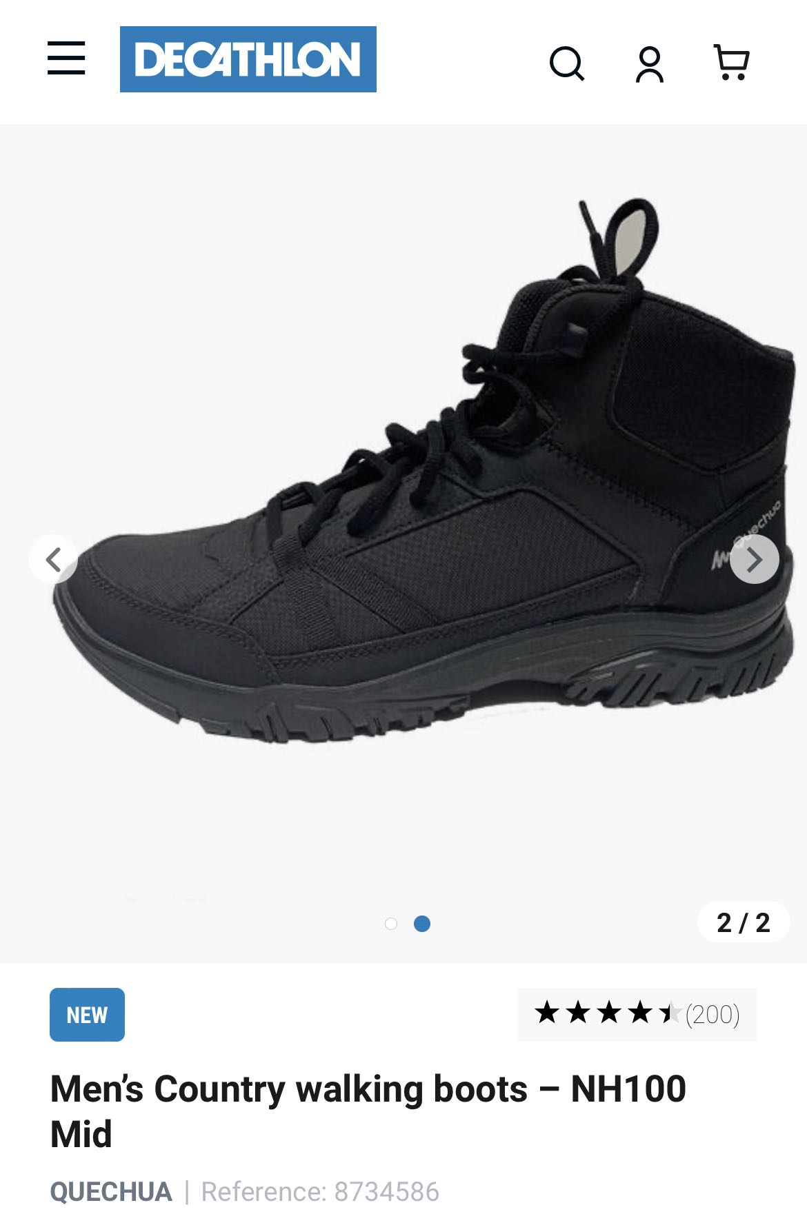 Decathlon Men’s Country Walking Boots NH100 Mid, Men's Fashion