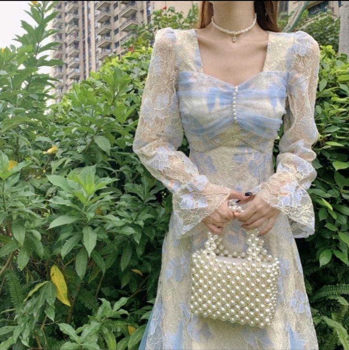 Fairy Blue French Dress 🧚♀ ✨ Size fit S/M/L 😍 Used Once only Fairy Blue French Dress 🧚♀ ✨ Size fit S/M/L 😍 Used Once only