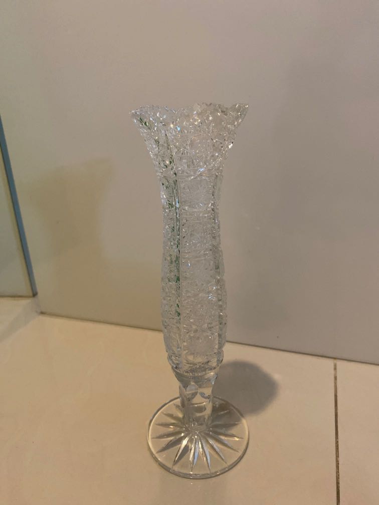 Fine Cut Crystal Vase, Furniture & Home Living, Home Decor, Vases