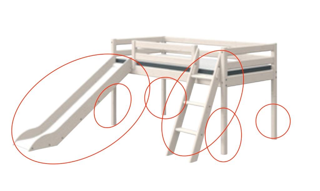 Flexa Classic Whitewashed Bed Parts, Babies & Kids, Baby Nursery