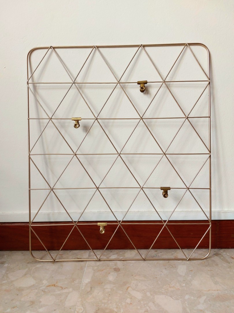Gold Metal Grid, Furniture & Home Living, Home Decor, Other Home Decor
