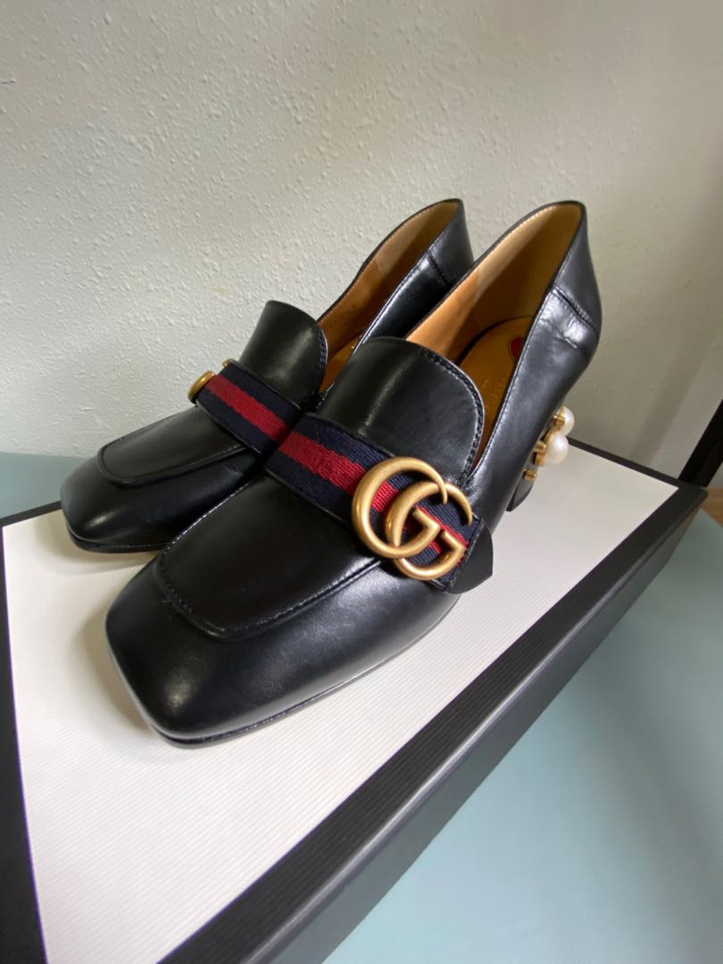 Gucci Leather mid heel loafer Women s Fashion Footwear Heels on