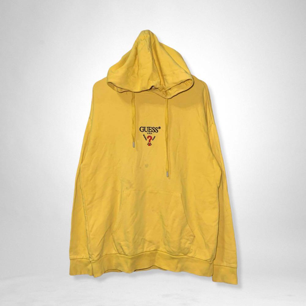 Guess yellow hoodie, Men's Fashion 