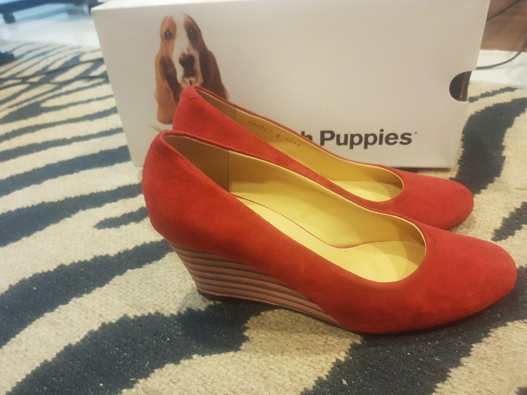 Red wedge cheap shoes