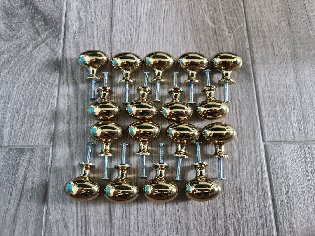 IKEA Door Knobs Eneryda 35mm Brass Coloured, Furniture & Home Living