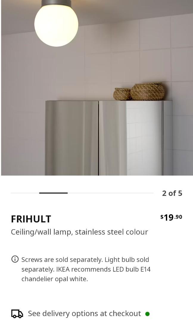 Half price new Ikea Fruhult ceiling wall lamp with bulb, Furniture & Home  Living, Lighting & Fans, Lighting on Carousell