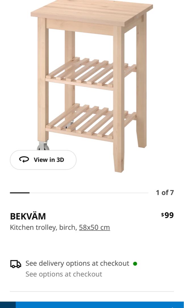 Ikea Kitchen Island trolly movable table, Furniture & Home Living