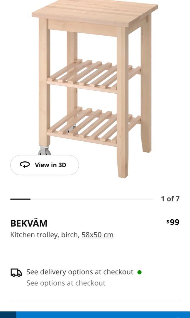 Ikea Kitchen Island trolly movable table, Furniture & Home Living ...