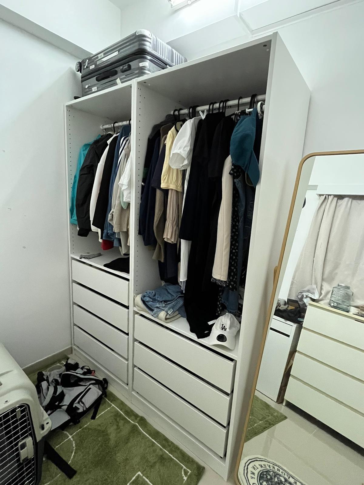 ikea pax wardrobe customize units 衣櫃組合, 傢俬＆家居, 傢俬, 書櫃、櫃子及架 Carousell