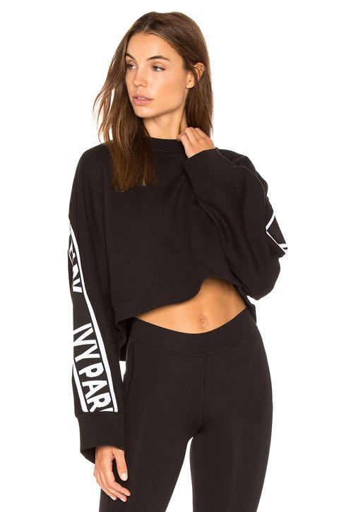 Ivy Park Adidas Black Cropped Sweater Women s Fashion Tops