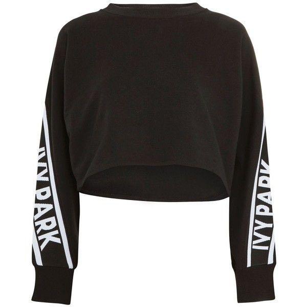 Ivy park black cropped hoodie shop