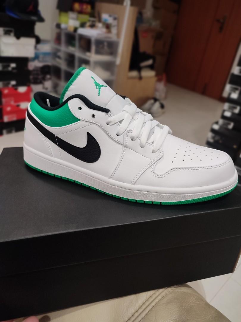 Jordan 1 low White lucky green Luxury Sneakers Footwear on