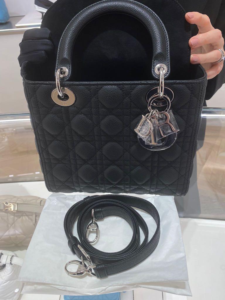 Lady Dior Medium Sized Grained Calf Leather