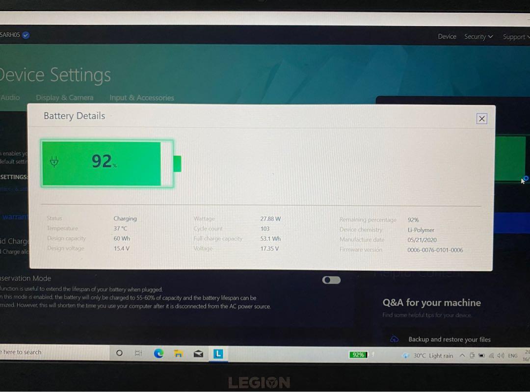 Lenovo Legion 5, GTX 1650Ti, Ryzen 5, 16gb ram, 512gb ssd in warranty