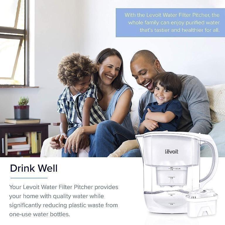 LEVOIT Water Filter Pitcher 10 cup with Electronic Indicator, Reduce