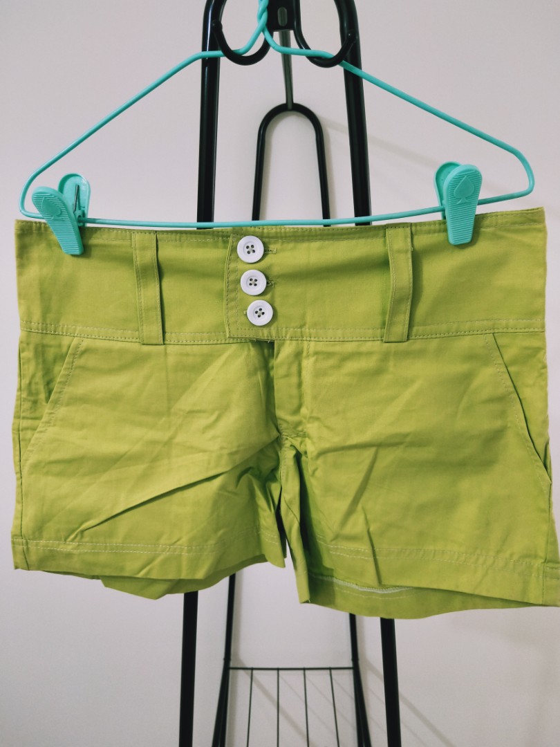 Lime green shorts, Women's Fashion, Bottoms, Shorts on Carousell